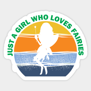 a girl who loves fairies Sticker